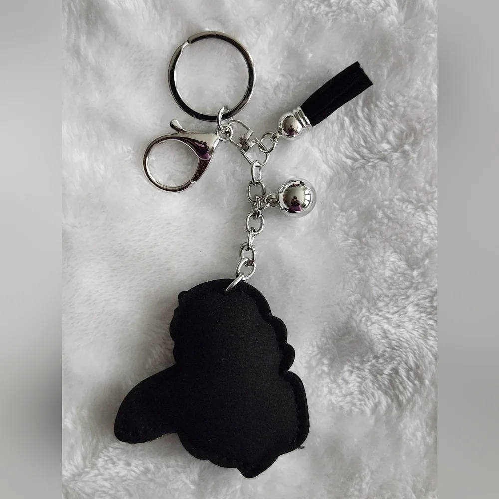 Snow White Sparkling Rhinestone Keychain with Tassel Bag Charm